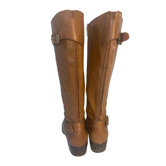 Corso Como Tall Camel Brown Riding Boot Leather Boho Side Zip Boot Size 7 - Picture 3 of 8